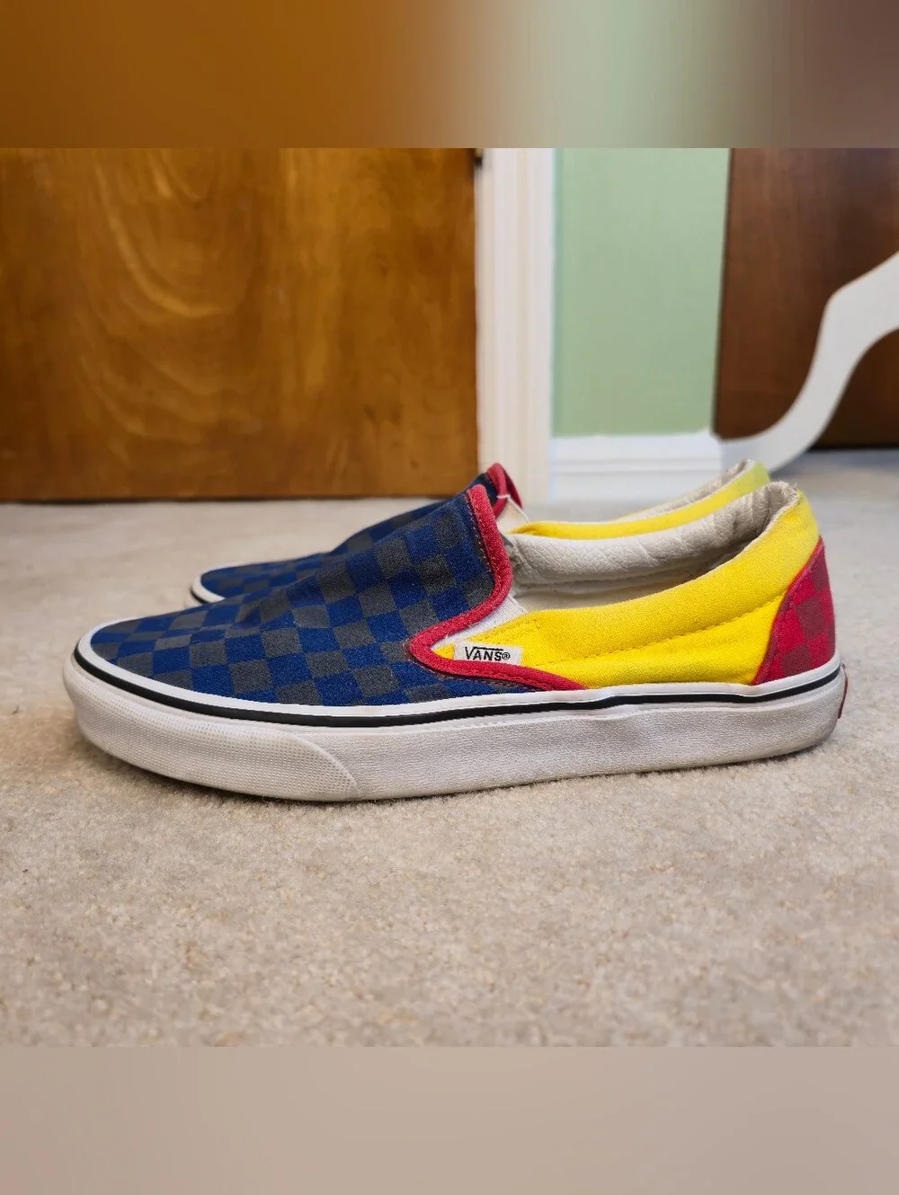 VANS Slip On OTW RALLY Checkered  Low Top Skate Shoes Men Size 6.5 Womens 8
